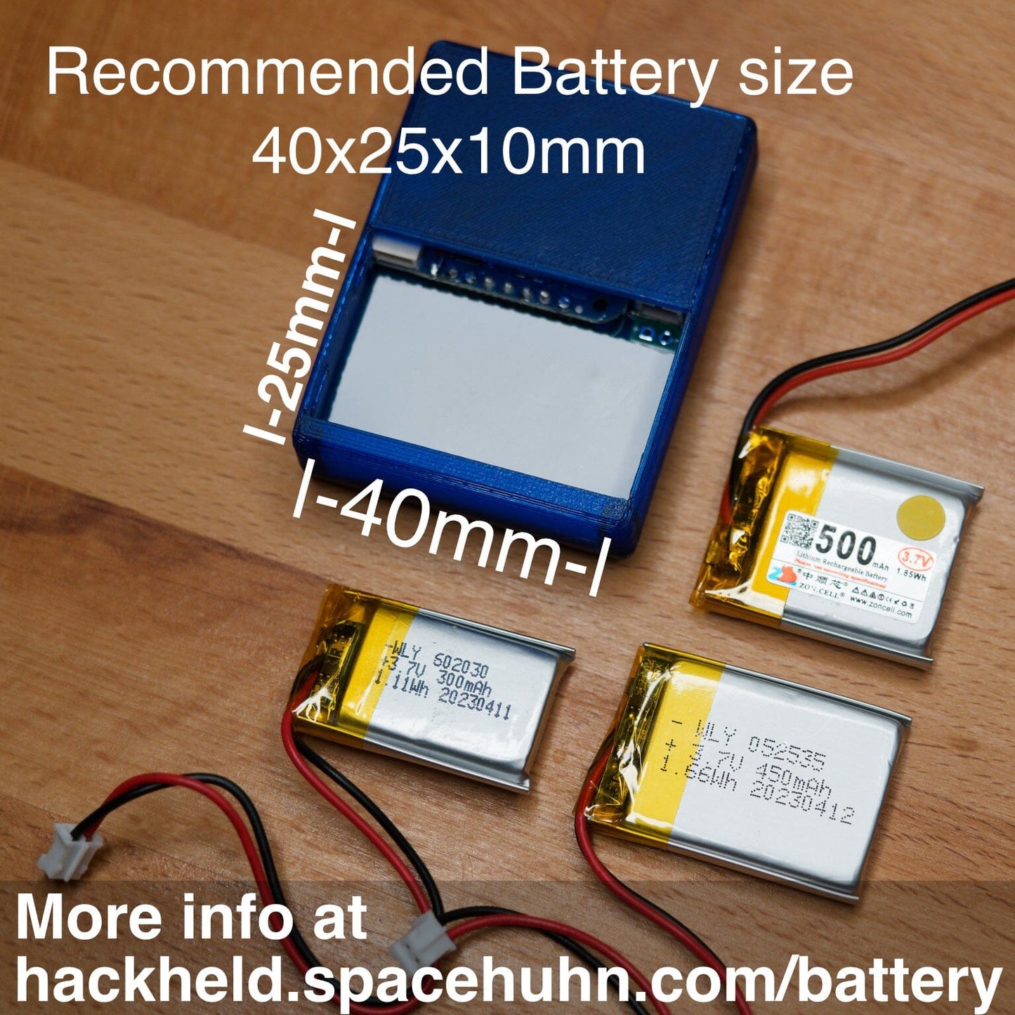 Battery Mod for HackHeld Vega II (LiPo not included) Mod Spacehuhn 