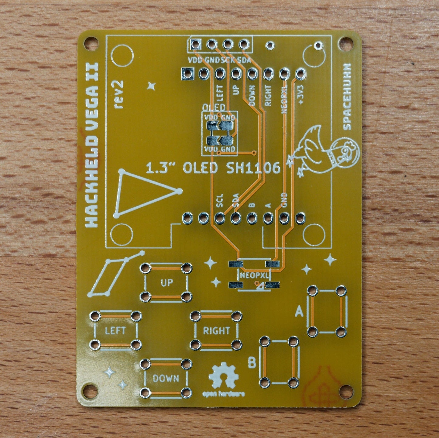 HackHeld Vega II PCB yellow